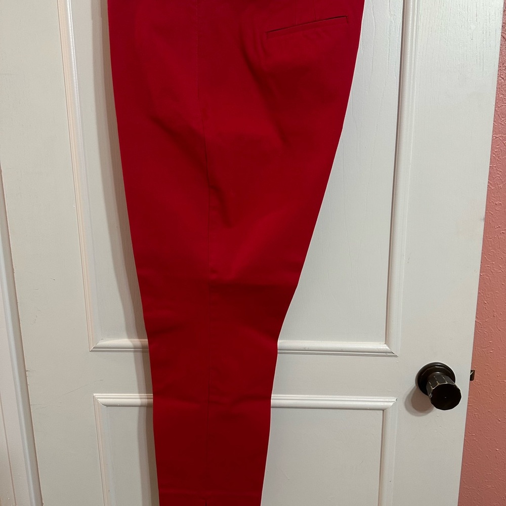 RED POP- Talbots Chatham Women’s Bold Red Ankle (Cigarette) Pants Size 16p